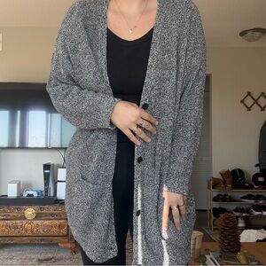 Eileen Fisher Long Cardigan - Knitwear Neutrals Button Up Layering Sweater XXL